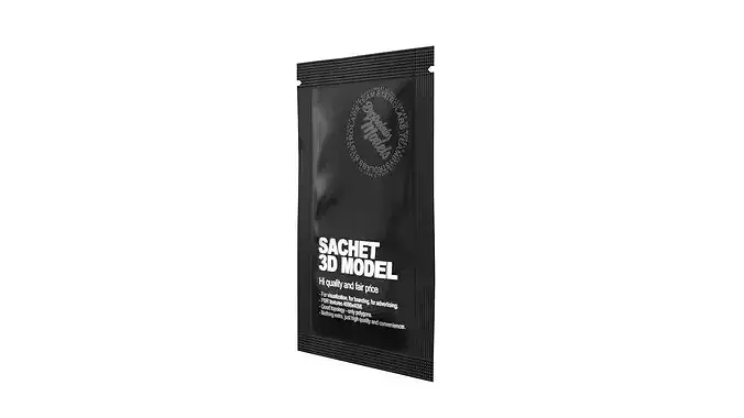 Sachet Pouch Packaging Mockup Low-poly 3D model 4