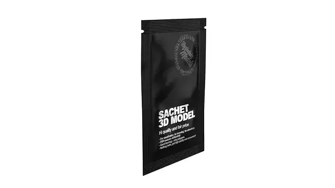 Sachet Pouch Packaging Mockup Low-poly 3D model 6