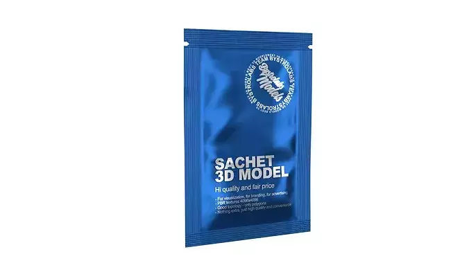 Sachet Low-poly 3D model 2