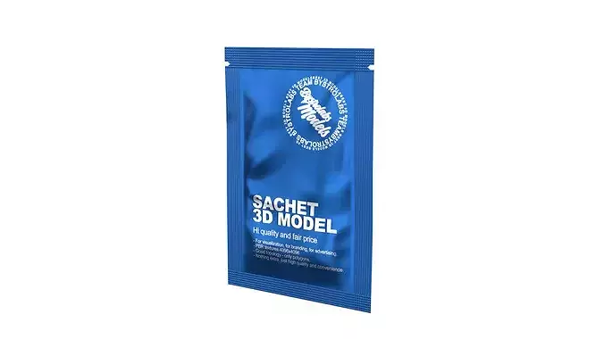 Sachet Low-poly 3D model 3
