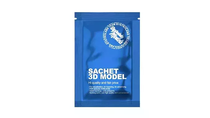 Sachet Low-poly 3D model