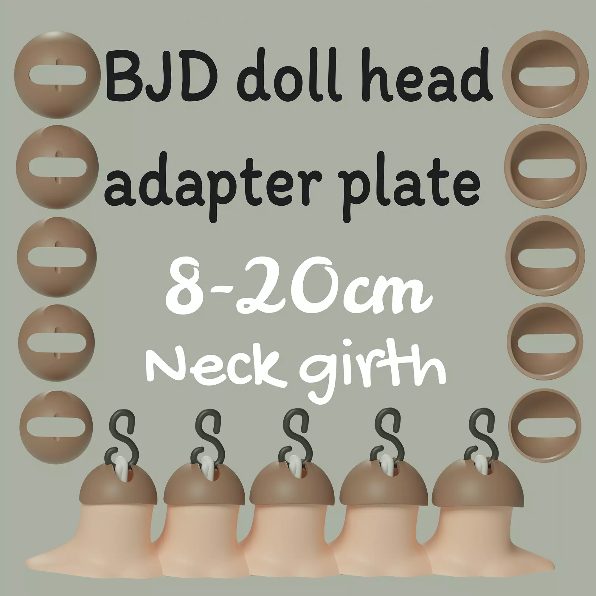 BJD Head and Neck bjd doll print stl 3D print model