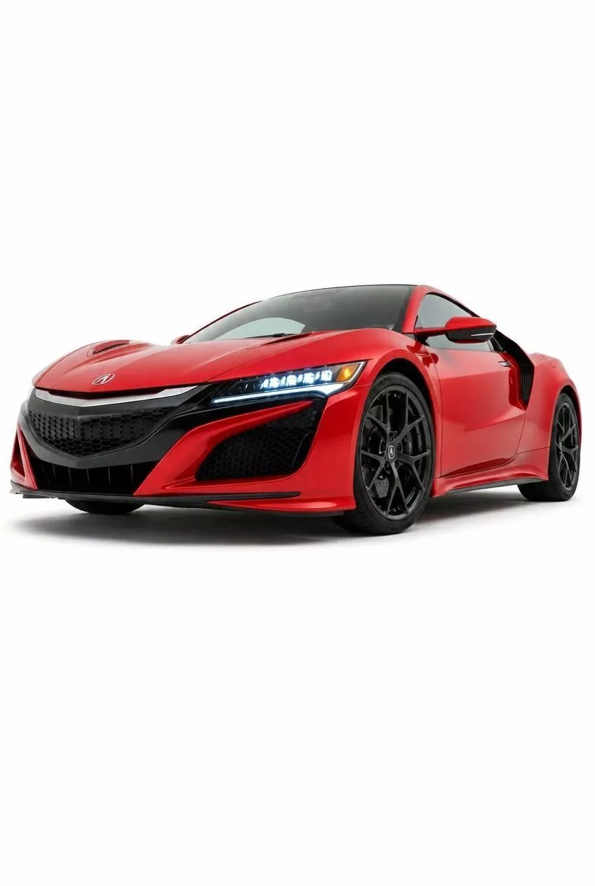 Metallic Red Acura NSX Modern Hybrid Supercar 3D model