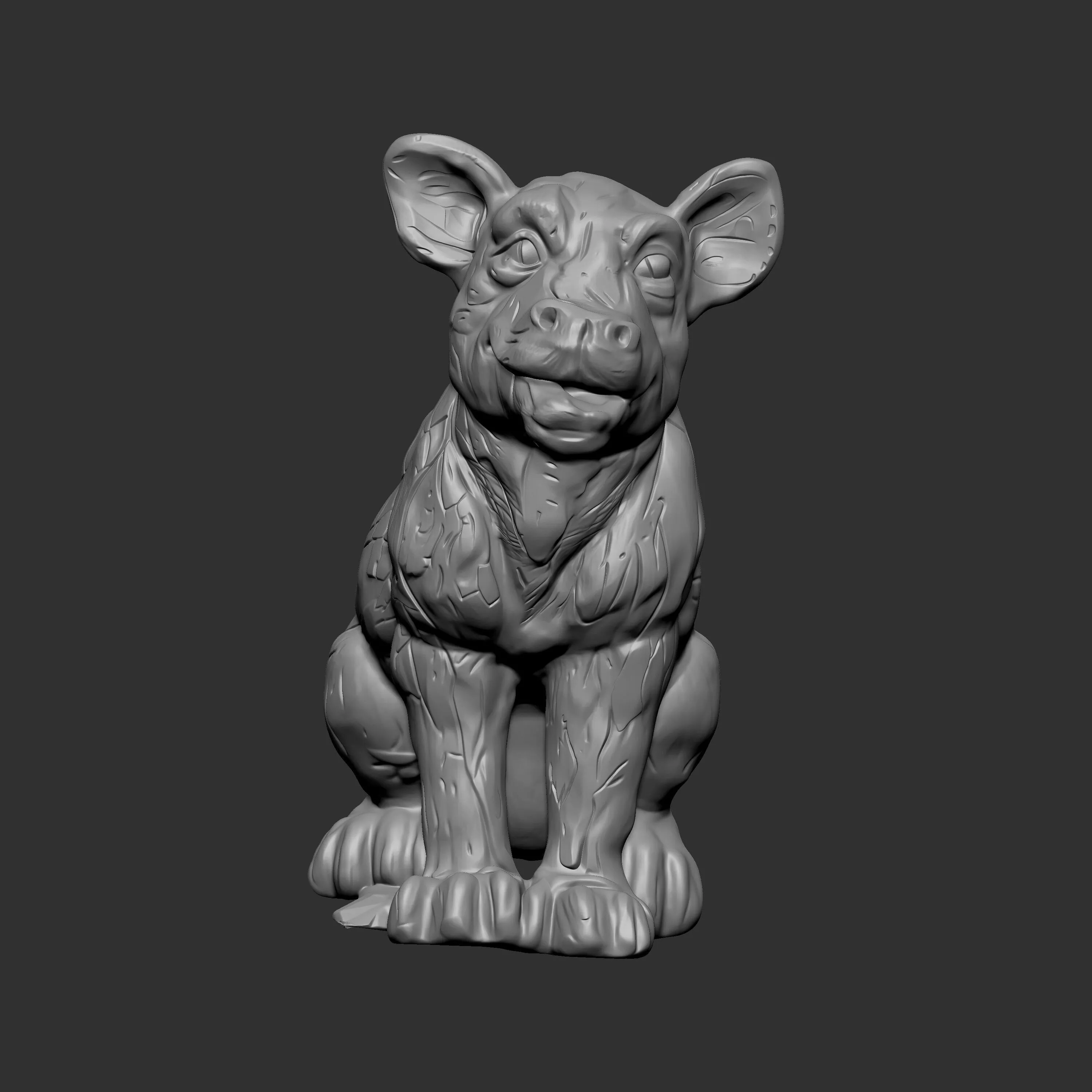 Baby pig sitting 3D print model