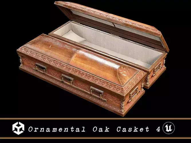 Ornamental Oak Casket 4