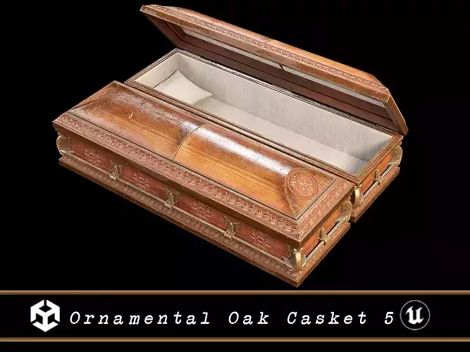 Ornamental Oak Casket 5