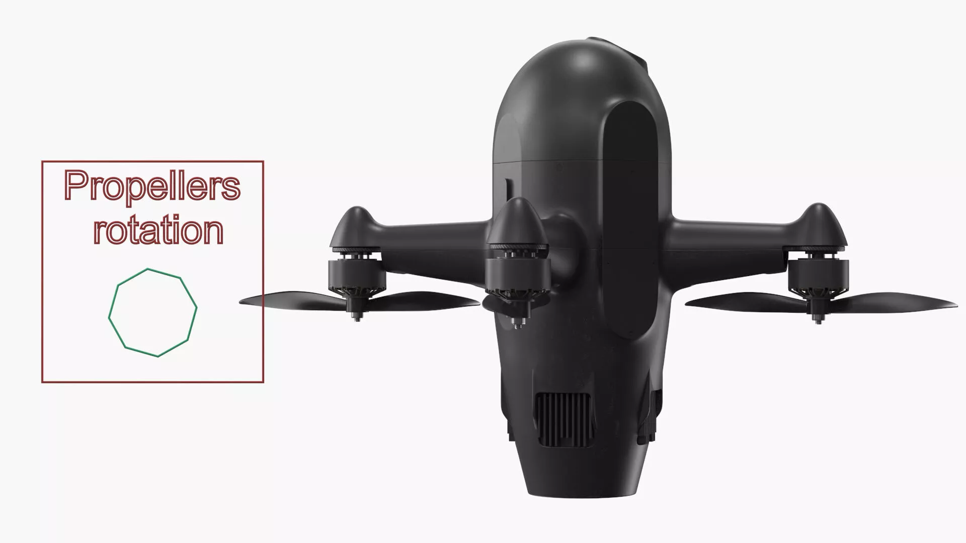 Air Defense Quadrotor UAV Black Rigged 3D model