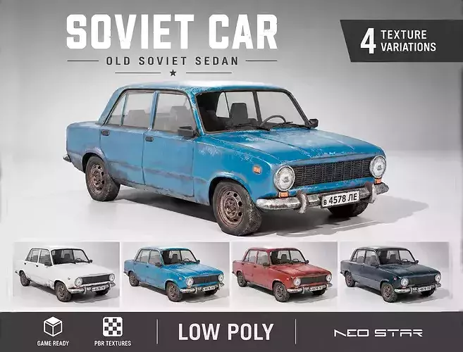Old Soviet Sedan Car