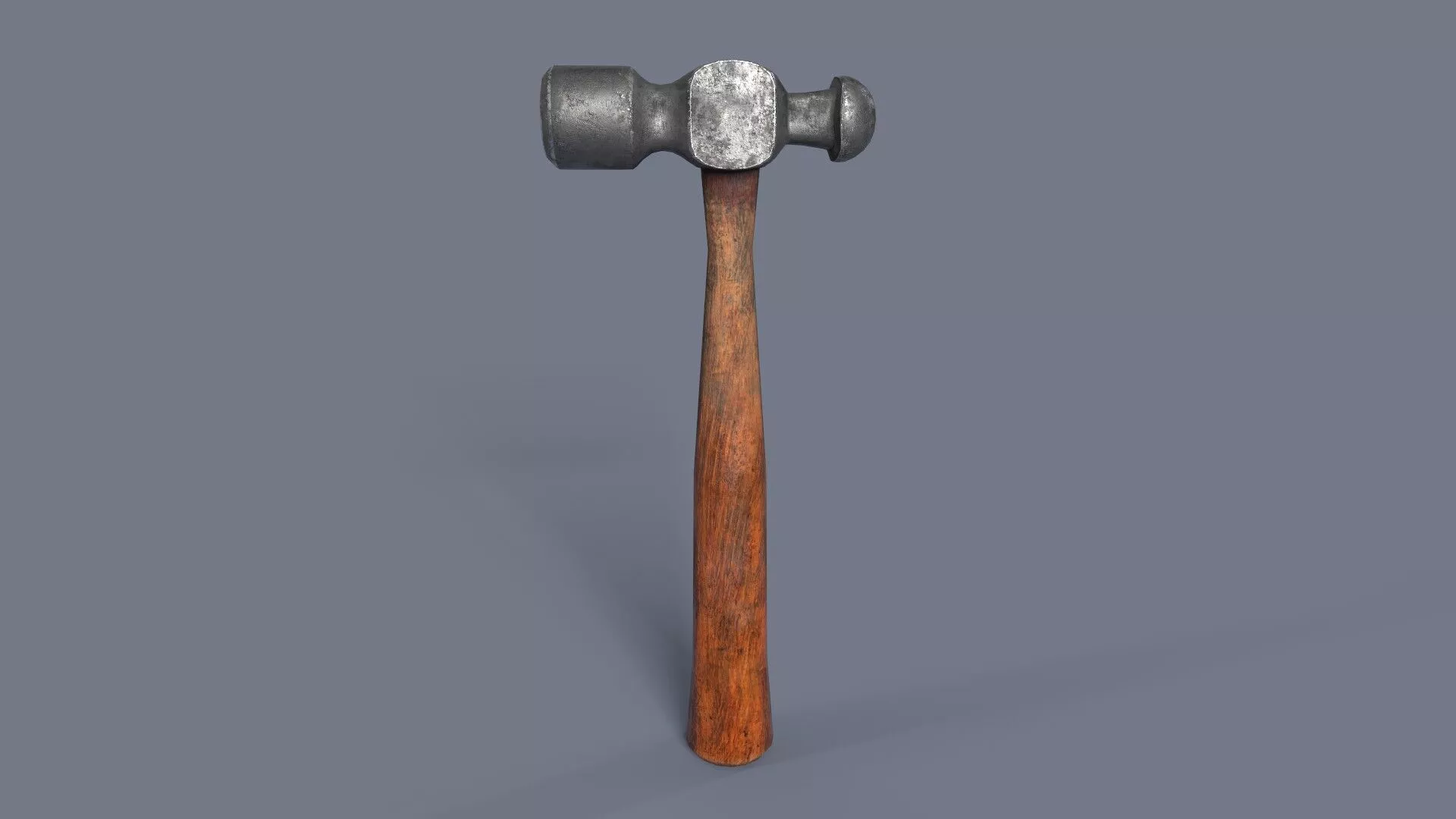 Vintage Metal Hammer with Wooden Handle Free 3D model