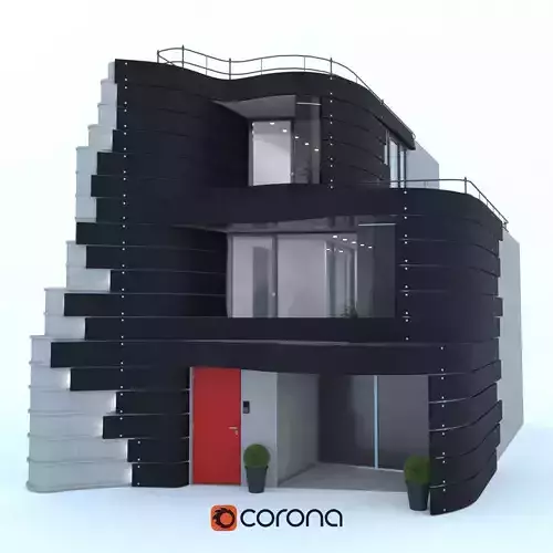 The facade of the house in Tokyo by designer Don Arad 3D model