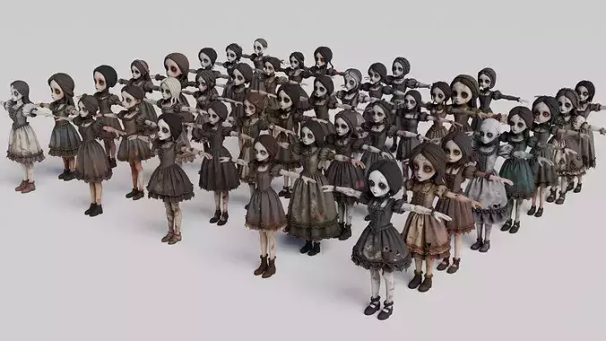 40 Creepy Horror Doll Pack - High Detailed Mesh
