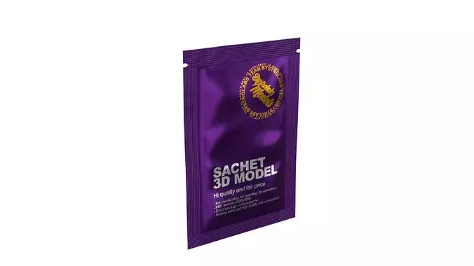 Food Sachet Low-poly 3D model 5