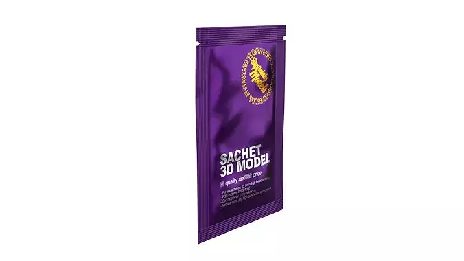 Food Sachet Low-poly 3D model 6