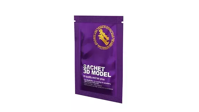 Food Sachet Low-poly 3D model 3