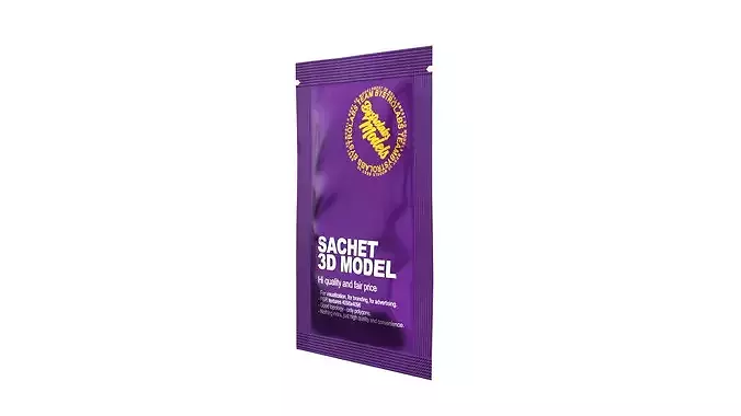 Food Sachet Low-poly 3D model 4