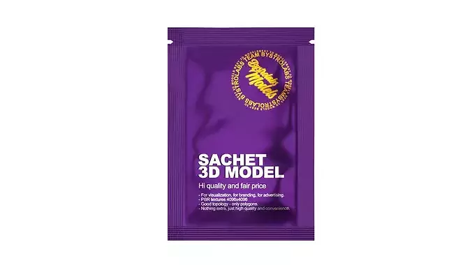 Food Sachet Low-poly 3D model