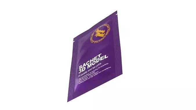 Food Sachet Low-poly 3D model 7