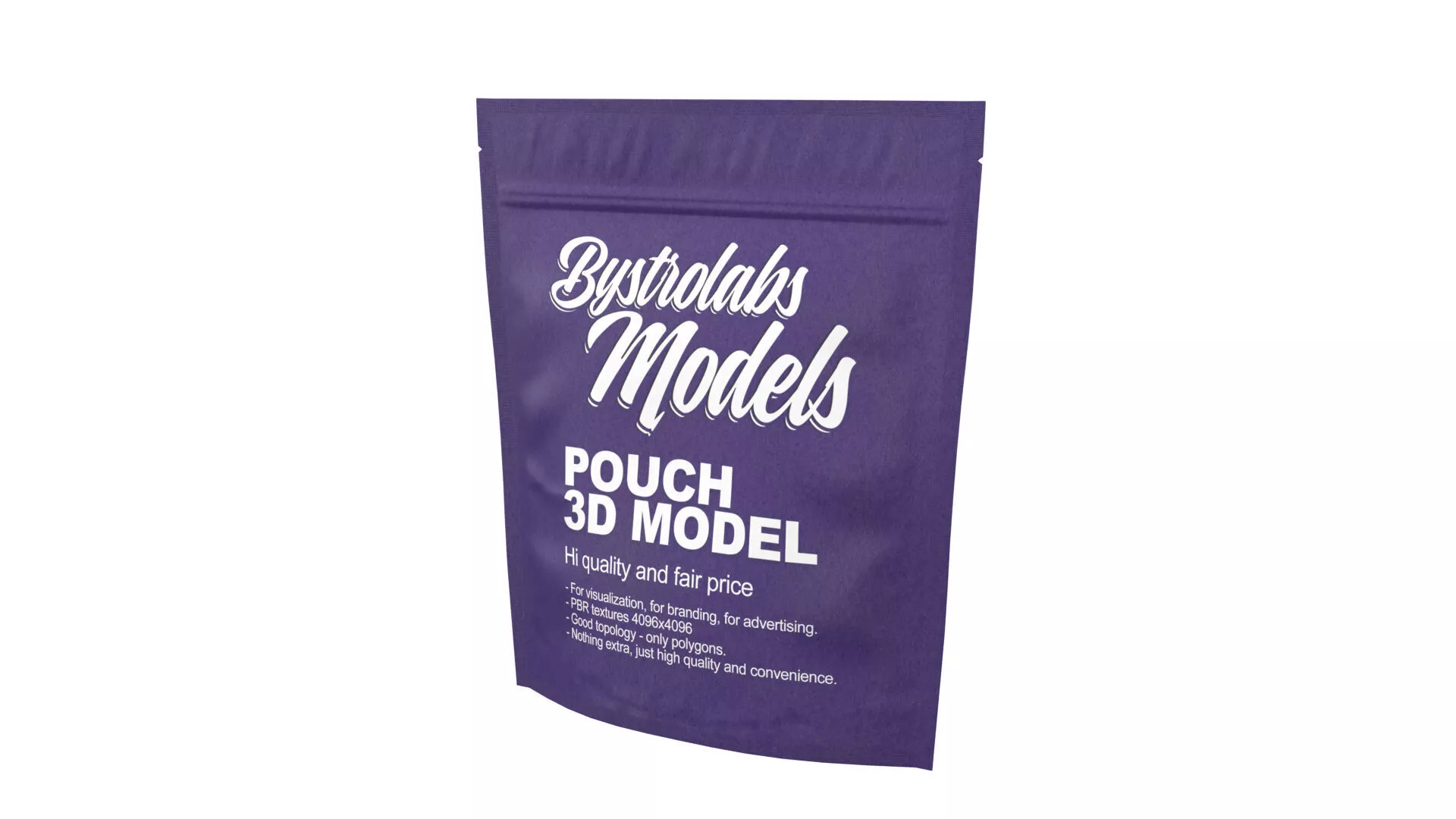 Paper Food Pouch Bag Low-poly 3D model