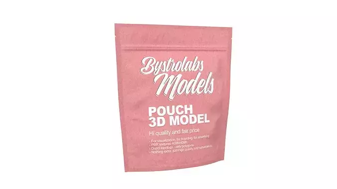 Mylar Paper Pouch Bag Low-poly 3D model 3
