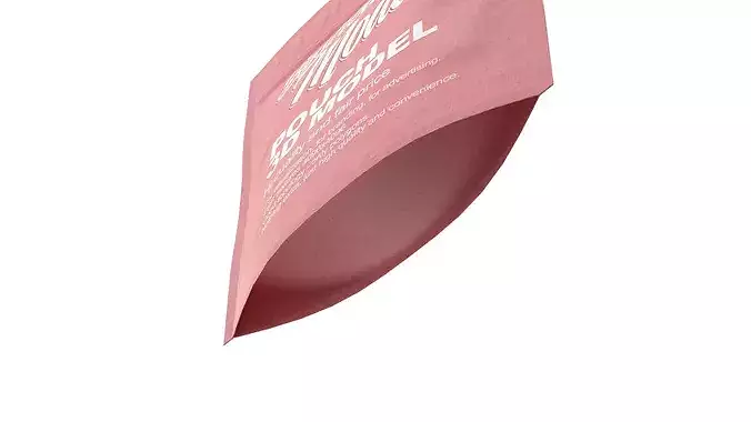 Mylar Paper Pouch Bag Low-poly 3D model 7