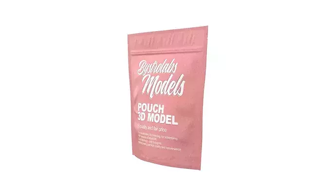 Mylar Paper Pouch Bag Low-poly 3D model 4