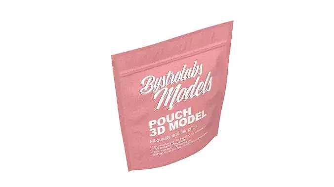 Mylar Paper Pouch Bag Low-poly 3D model 5