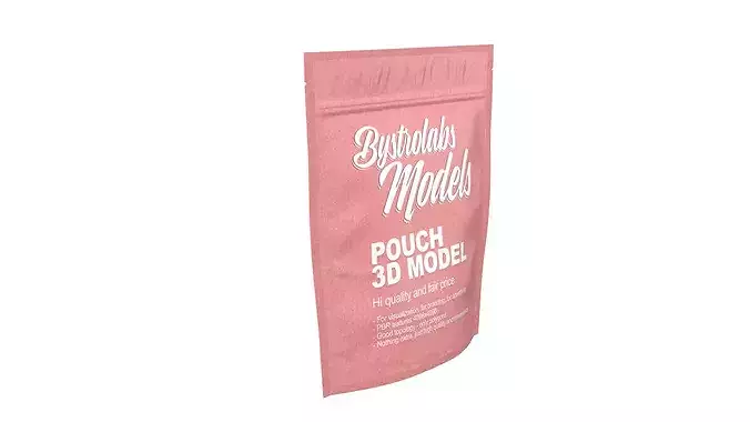 Mylar Paper Pouch Bag Low-poly 3D model 6