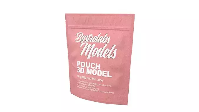 Mylar Paper Pouch Bag Low-poly 3D model