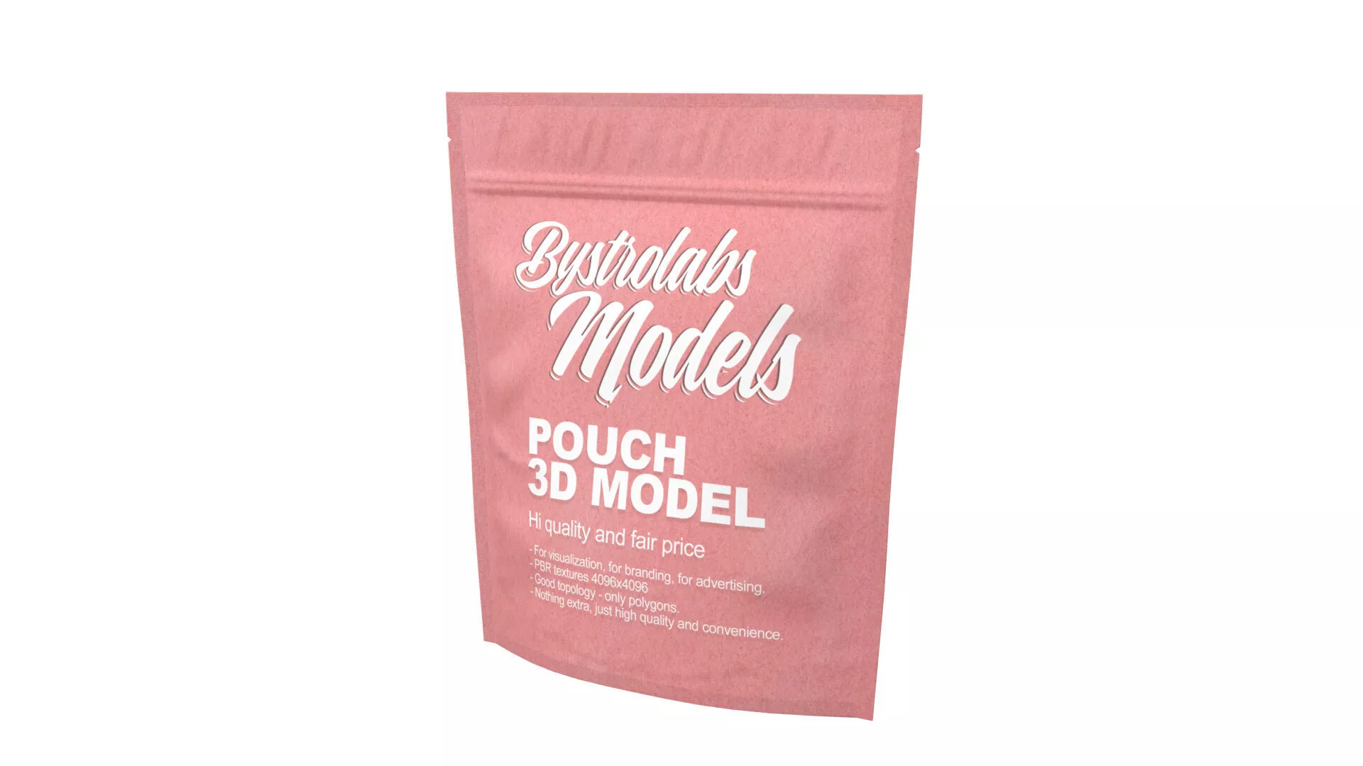 Mylar Paper Pouch Bag Low-poly 3D model