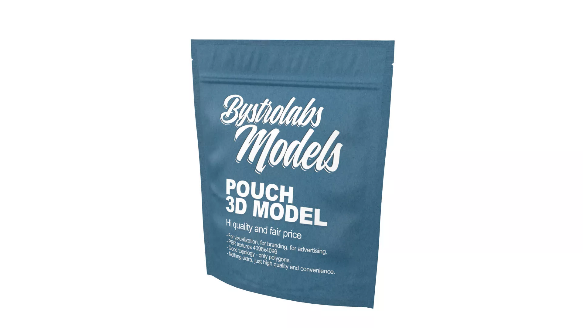 Paper Stand-up Pouch Low-poly 3D model