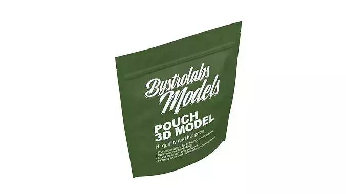 Standup Pouch with Zipper Low-poly 3D model 5