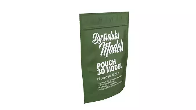 Standup Pouch with Zipper Low-poly 3D model 6