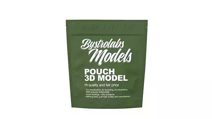 Standup Pouch with Zipper Low-poly 3D model 2