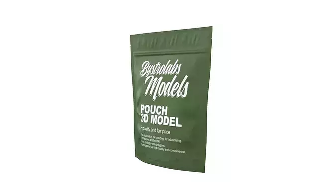 Standup Pouch with Zipper Low-poly 3D model 4