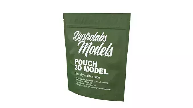 Standup Pouch with Zipper Low-poly 3D model