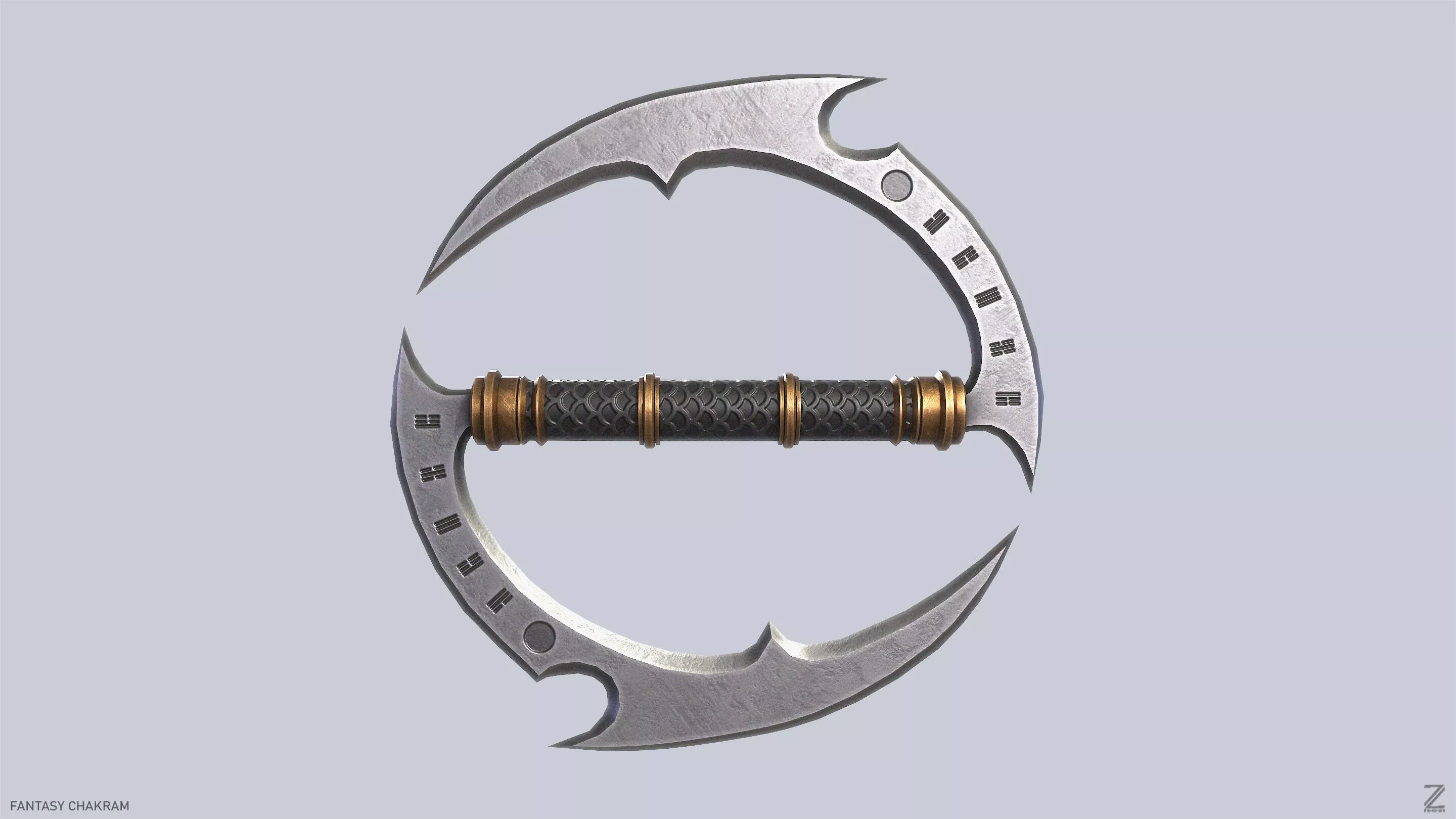 Fantasy chakram Low-poly 3D model