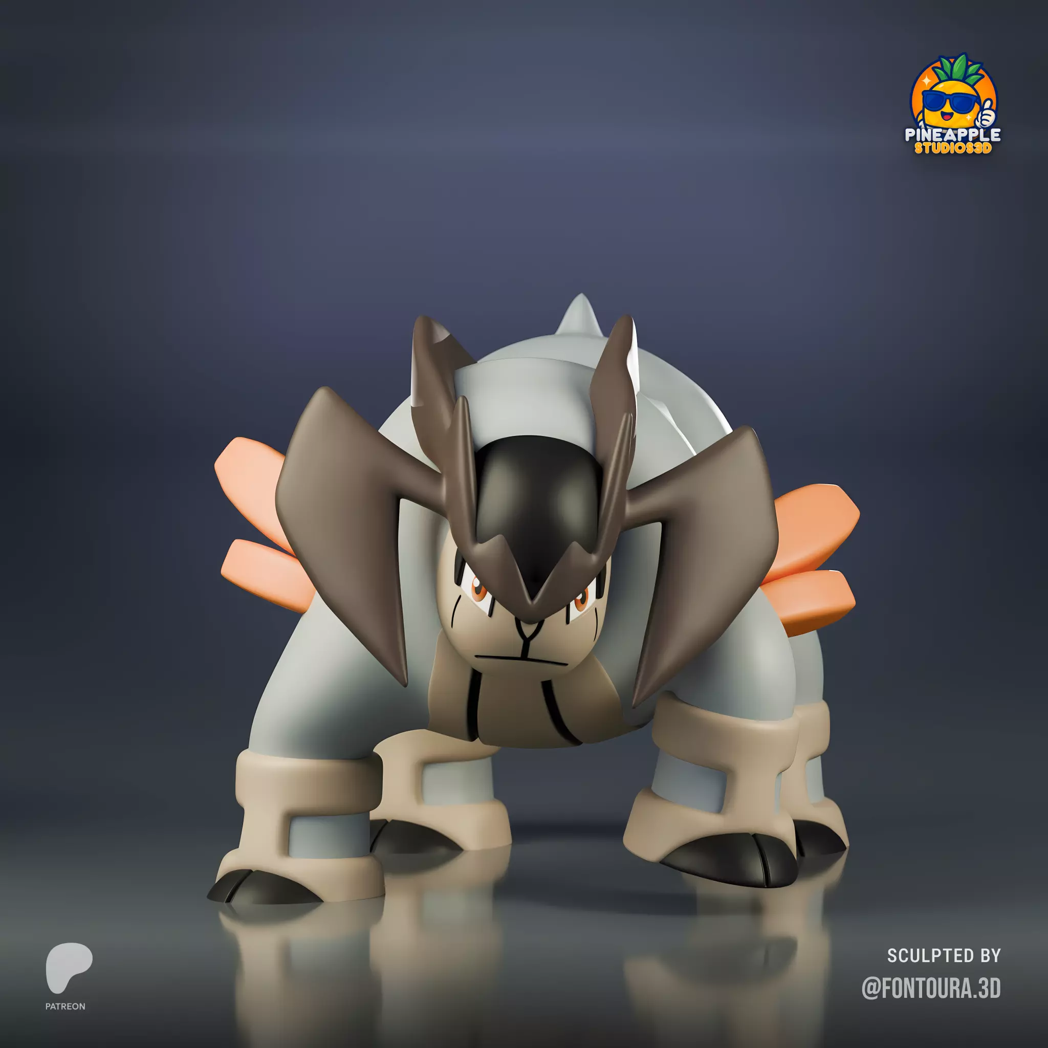 Pokemon - Terrakion 3MF MULTICOLOR 3D print model