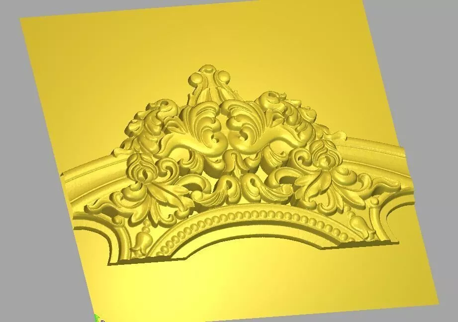 Baroque Crown Pediment STL 3D model
