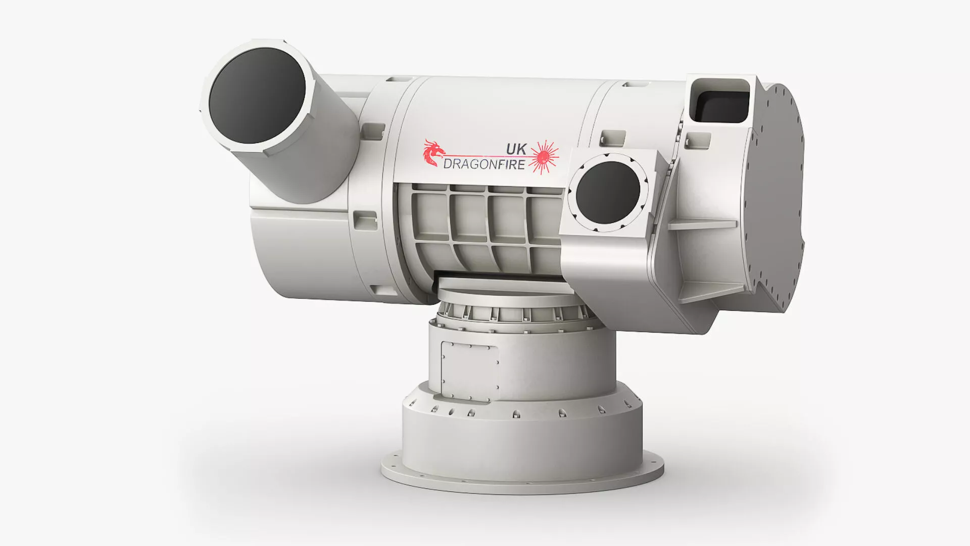 DragonFire Laser Defense Turret Grey Rigged 3D model