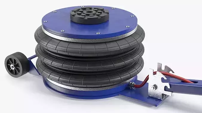 Folded Pneumatic Air Bag Jack 3D model 5