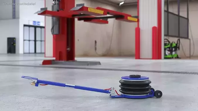 Folded Pneumatic Air Bag Jack 3D model 2
