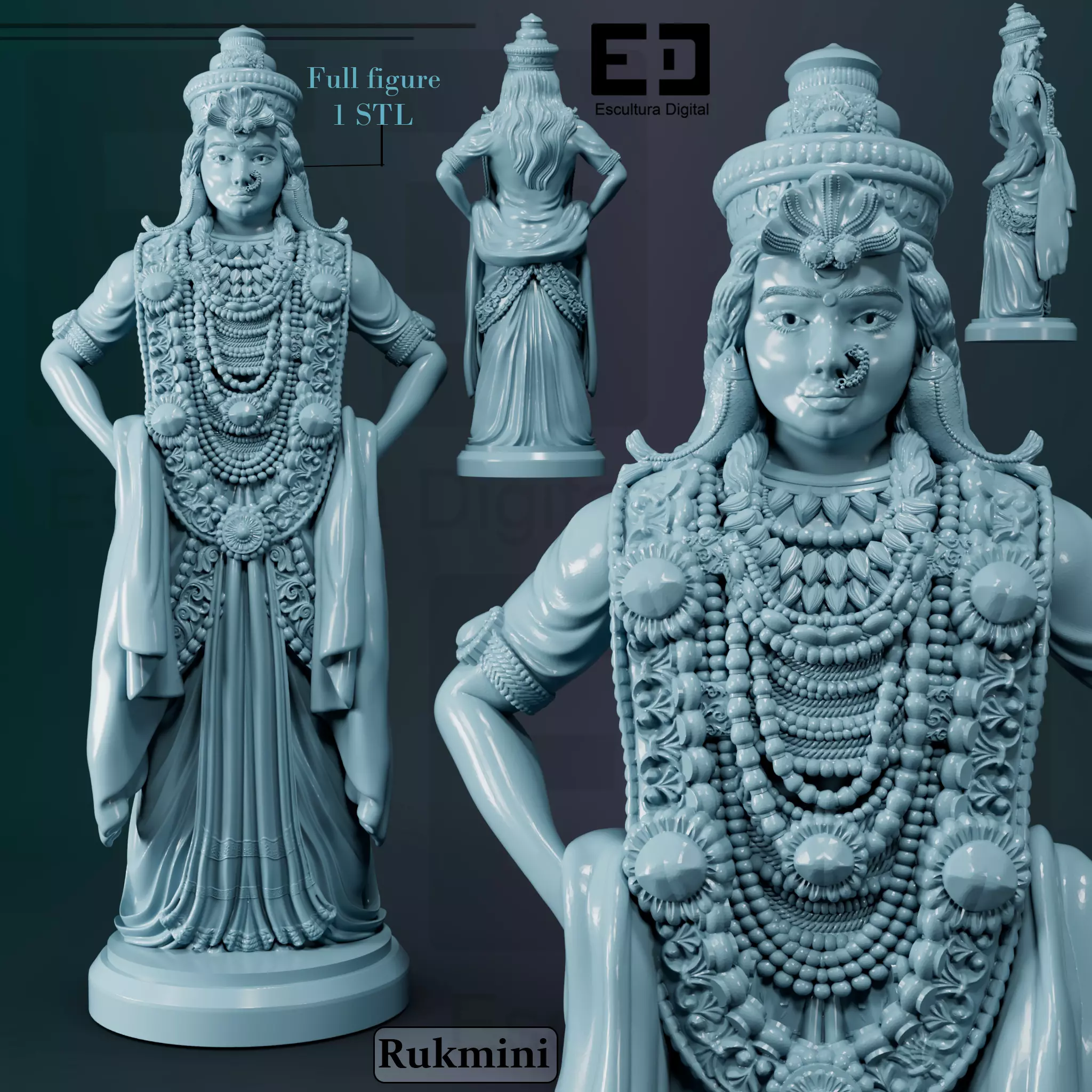 Rukmini 3D print model