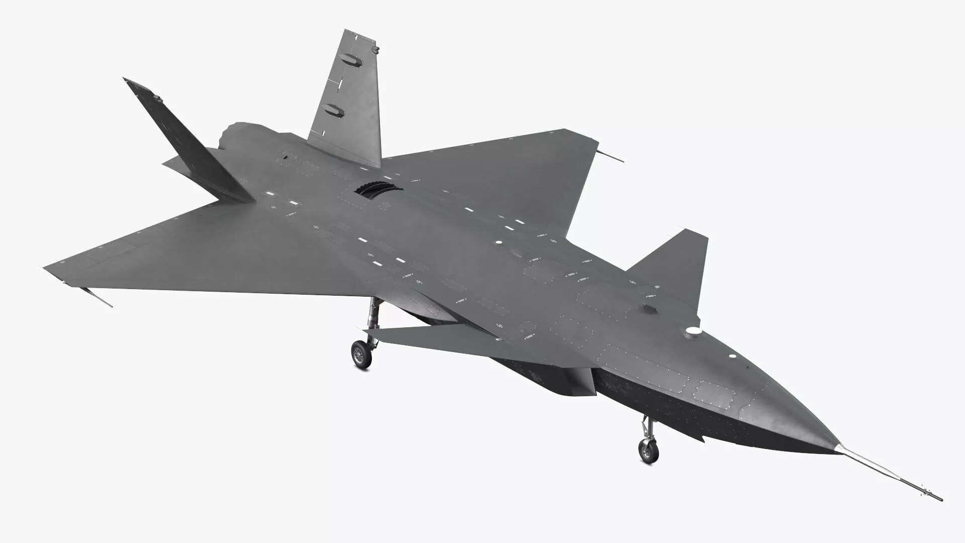 Tactical Unmanned Jet Aircraft Black Rigged for Maya 3D model