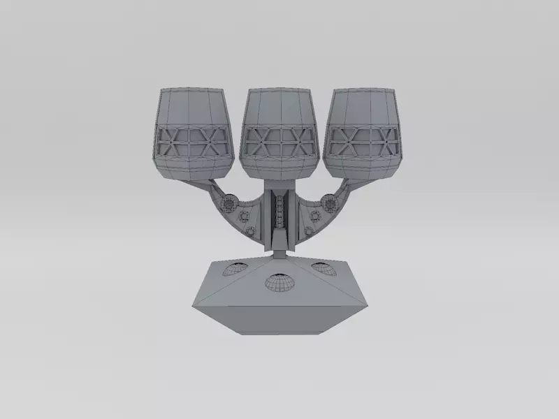 CANDELABRUM star wars ship with three lights Free low-poly 3D model_0