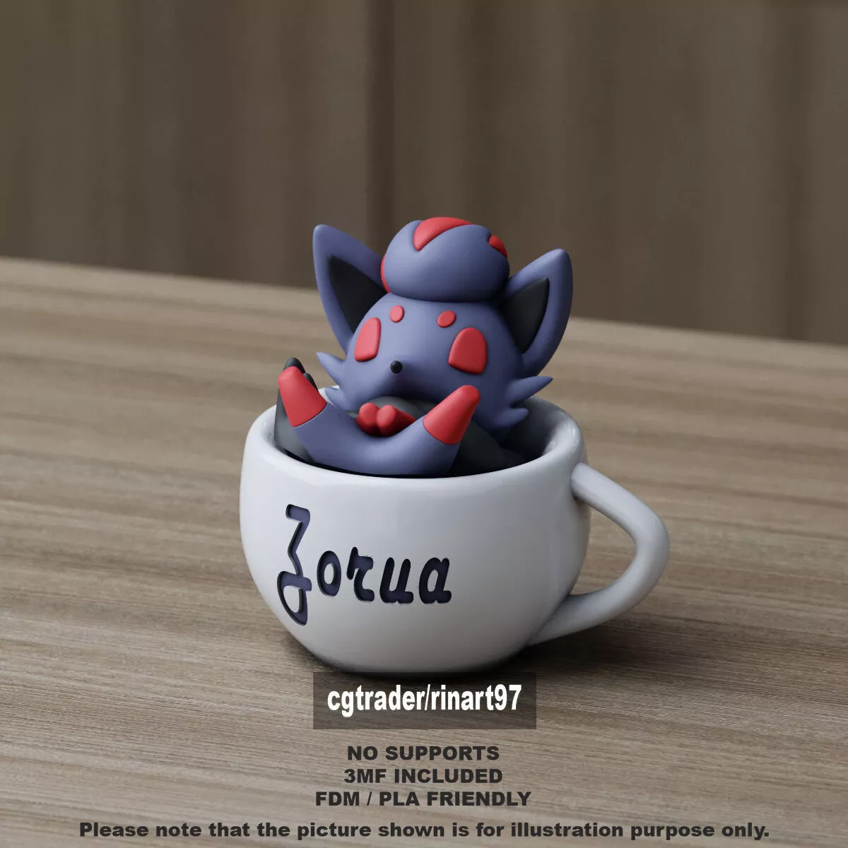 Zorua in the chill cup 3D print model