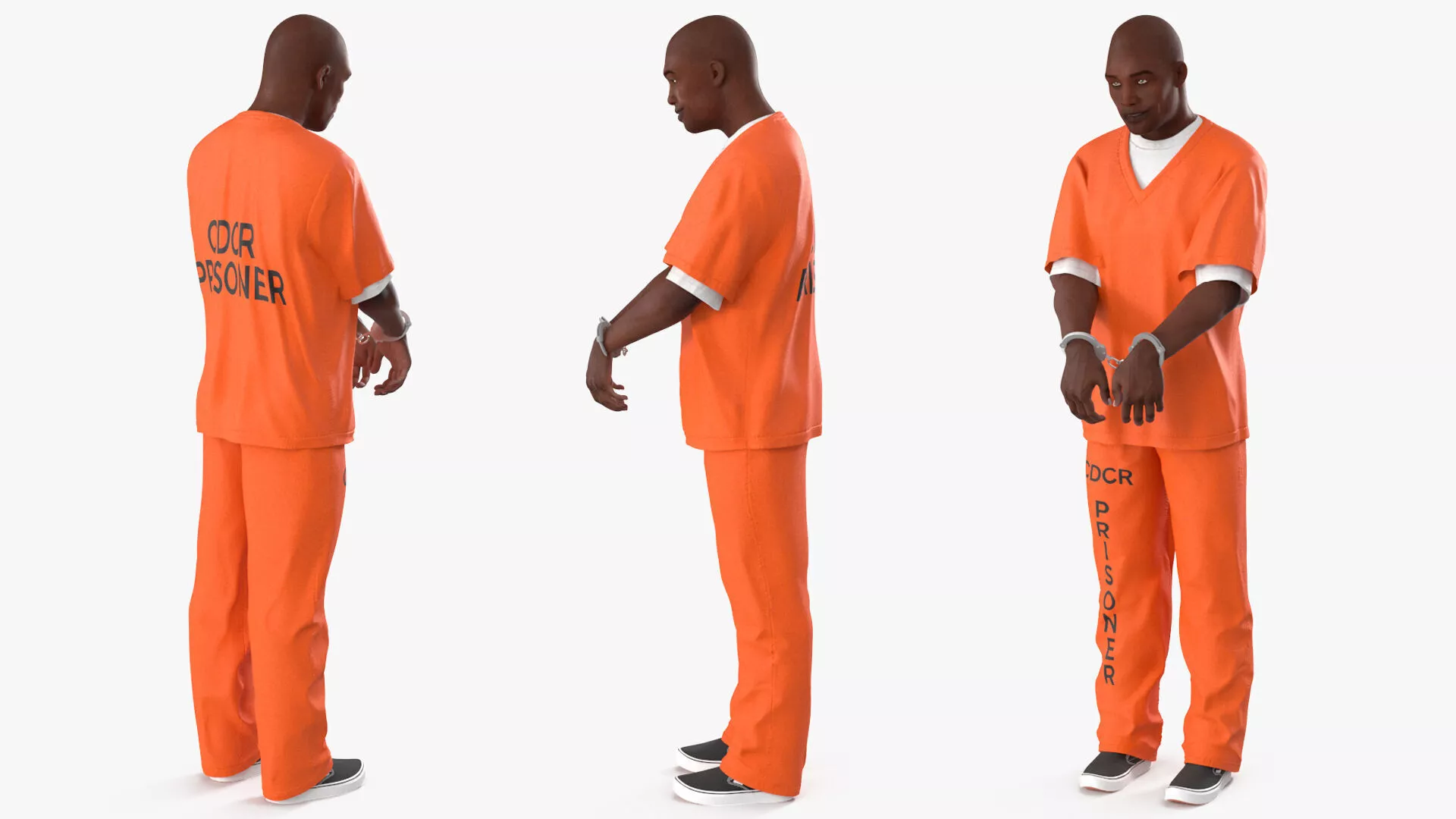 Black Male Prisoner Rigged for Maya 3D model