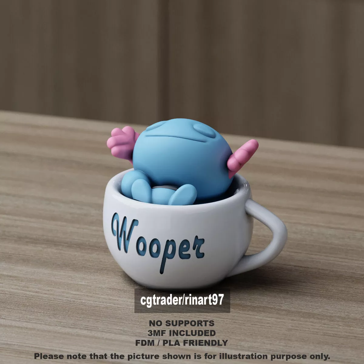 Wooper in the chill cup 3D print model