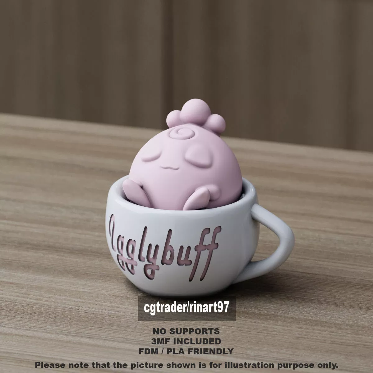 Igglybuff in the chill cup 3D print model