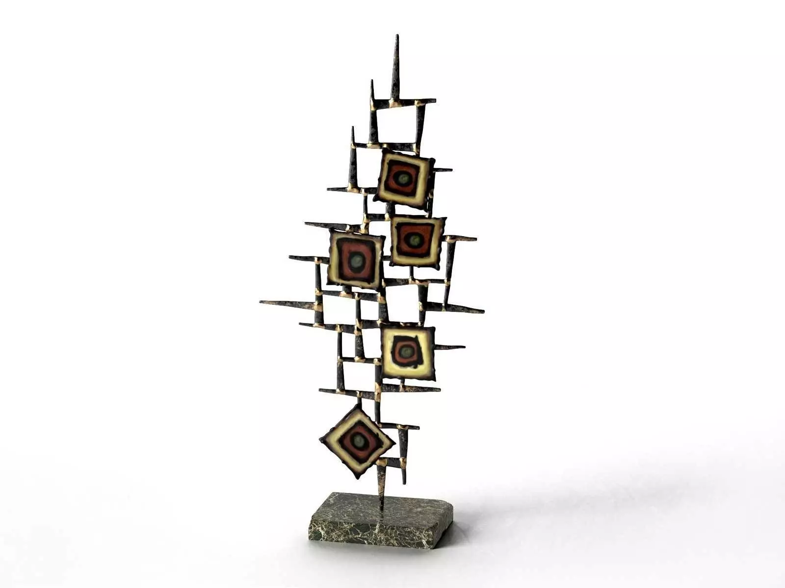 Brutalist Nails Sculptures 3D model_0