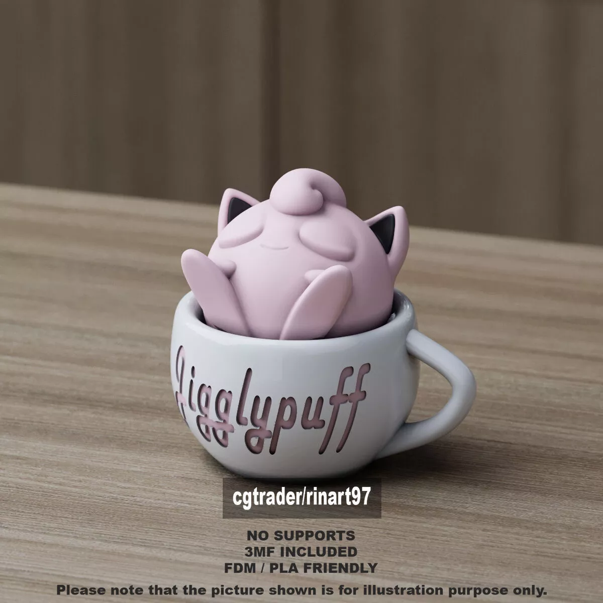 Jigglypuff in the chill cup 3D print model